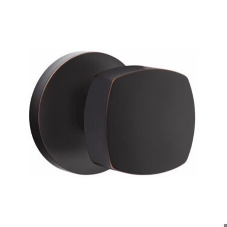 Emtek Freestone Knob 2-3/8 in Backset Privacy w/Disk Rose for 1-1/4 in to 2 in Door Oil Rubbed Bronze 5209FRKUS10B